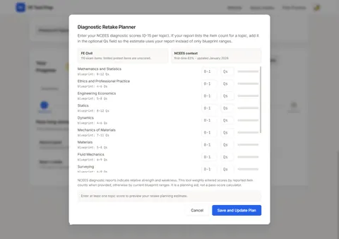 Desktop NCEES diagnostic importer